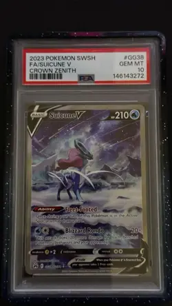 2023 Pokemon SWSH Crown Zenith GG38 Suicune V Full Art PSA 10 Gem Mint - Image 1