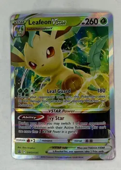 Pokemon Sword And Shield Black Star Promo SWSH195 Leafeon Vstar - NM Near Mint - Image 1