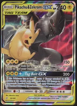 2019 Pikachu & Zekrom GX 33/181 Tag Team Team Up Pokemon TCG Trading Card Game - Image 1