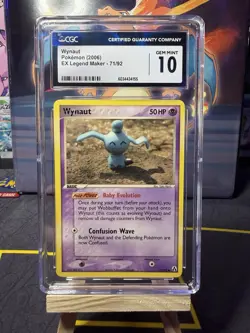 Pokemon Wynaut TCG EX Legend Maker Card 71/92 CGC 10 Gem Mint 2006 - Image 1