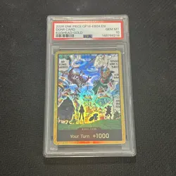 ONE PIECE OP14-EB04-THE AZURE SEA'S SEVEN EGGHEAD GOLD DON!! CARD PSA 10 GEM MT - Image 1