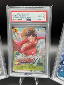 PSA10 One Piece Card Luffy Kid Law V Jump October 2024 set of 3 Promo Japanese - Image 3