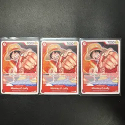 3x Monkey D. Luffy Promotion Pack 2022 P-001 One Piece Promo Card - Errata - Image 1