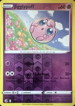 Jigglypuff 110/264 Common Fusion Strike Pokemon Reverse Holo Near Mint - Image 1
