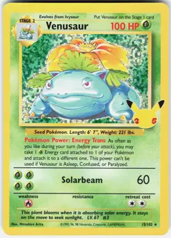Pokemon Venusaur 15/102 Celebrations: Classic Collection Pokemon NM - Image 1