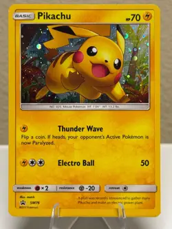 Pikachu SM76 SM Promo Holo Illustration Rare Full Art Pokemon Sun and Moon - Image 1