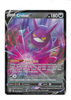 Crobat V 104/189 Holo V Rare Darkness Ablaze Pokemon Holo Lightly Played - Image 1
