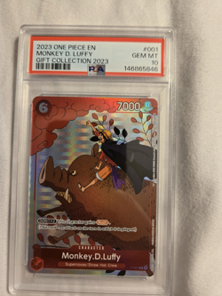 Bandai One Piece Monkey D. Luffy P-001 Gift Collection Promo Holo EN 2023 PSA 10 - Image 1