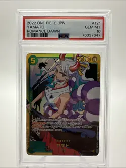 PSA 10 GEM MINT JAPANESE ONE PIECE 2022 YAMATO OP01-121 ROMANCE DAWN SR - Image 1