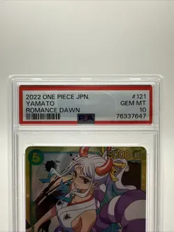 PSA 10 GEM MINT JAPANESE ONE PIECE 2022 YAMATO OP01-121 ROMANCE DAWN SR - Image 2