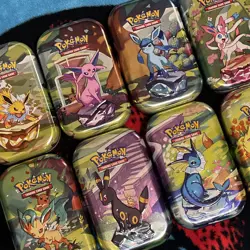 Pokemon TCG Empty Prismatic Evolutions Mini Tins Art Set Bundle X 8 Tins - Image 3