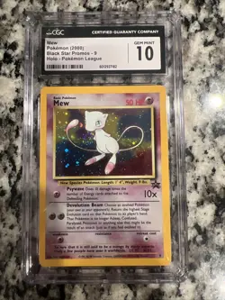 CGC 10 GEM MINT - SWIRL!!! - Mew Black Star Promo #9 Holo Pokemon League 2000 - Image 1