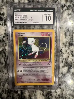 CGC 10 GEM MINT - SWIRL!!! - Mew Black Star Promo #9 Holo Pokemon League 2000 - Image 3