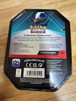 😈Pokemon TCG Triple Whammy Collector's Tin Darkrai Tin. 3packs 3 Promos. Sealed - Image 2