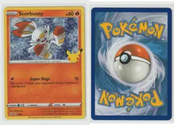 SCORBUNNY 016/025 PROMO MCDONALD'S 25TH ANNIVERSARY PROMOS POKEMON HOLO NM/M - Image 1