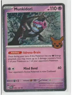 MUNKIDORI 095/167 RARE TWILIGHT MASQUERADE POKEMON NM/M - Image 1