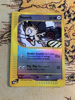 Pokemon Meowth 121/165 Expedition Base Set e-Reader Reverse Holo NM - Image 1