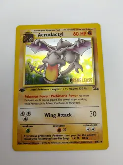 Pokemon TCG Aerodactyl 1/62 Fossil Prerelease Promo Holo EN 1999 - Image 2