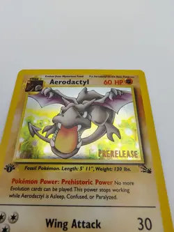 Pokemon TCG Aerodactyl 1/62 Fossil Prerelease Promo Holo EN 1999 - Image 3