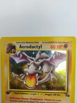 Pokemon TCG Aerodactyl 1/62 Fossil Prerelease Promo Holo EN 1999 - Image 4