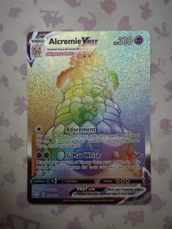 Pokemon TCG Alcremie VMAX Shining Fates 073/072 Rainbow Secret Rare NM - Image 1
