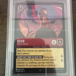 2023 Disney Lorcana Scar Legendary 125/204 ColdFoil Rise of the Floodborn PSA 10 - Image 2