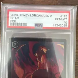 2023 Disney Lorcana Scar Legendary 125/204 ColdFoil Rise of the Floodborn PSA 10 - Image 5