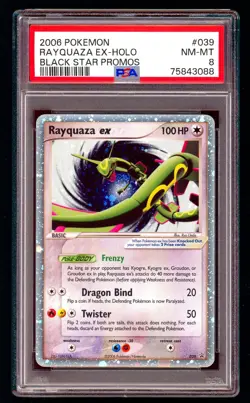 Rayquaza ex Holo Center Swirl+ Pokemon Card Black Star Promo #039 ARK BGS PSA 8 - Image 1