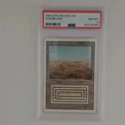 PSA GRADED 8 - 1994 Magic The Gathering Scrubland Revised Edition Card - Image 1