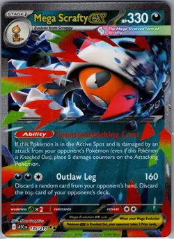 Mega Scrafty ex 135/217 ME: Ascended Heroes - Pokemon Card - NM - Image 1