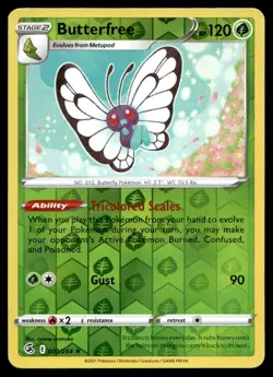 Butterfree 3/264 Pokemon Card Fusion Strike Rare 120 HP Rev Holo LP CM - Image 1