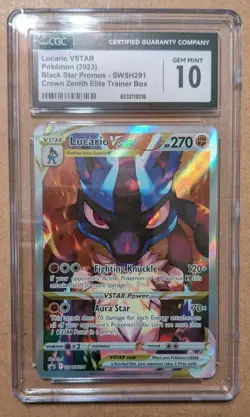 Pokemon TCG Graded Card- CGC 10 Lucario VStar SWSH291 Black Star Promo - Image 1