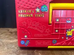 Vintage 1990s Pokemon Card Storage Red Just Stuff Box - Image 4