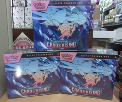 (3) POKEMON CHAOS RISING ELITE TRAINERS ETB SEALED BOX LOT - Image 1