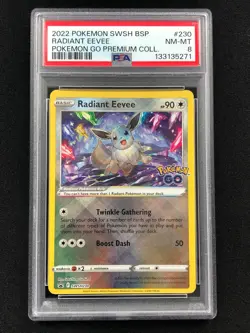 Pokemon 2022 Radiant Eevee SWSH230 PSA 8! - Image 1