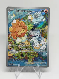 Castform Sunny Form 195/191 Sv08: Surging Sparks Pokemon Full Art Holo Near Mint - Image 1