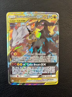 Reshiram & Zekrom GX 157/236 Cosmic Eclipse Ultra Rare Tag Team Pokemon Card - Image 1