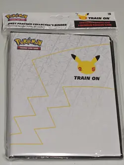 Pokemon 25th Anniversary First Partner Collector's Binder Jumbo Cards + Pikachu - Image 1