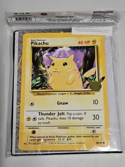 Pokemon 25th Anniversary First Partner Collector's Binder Jumbo Cards + Pikachu - Image 2