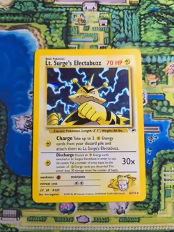 Pokemon TCG Lt. Surge's Electabuzz Holo Rare Card 6/132 Gym Heroes LP/MP - Image 1