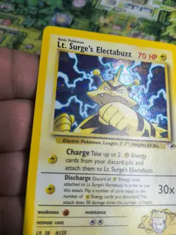 Pokemon TCG Lt. Surge's Electabuzz Holo Rare Card 6/132 Gym Heroes LP/MP - Image 2