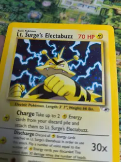 Pokemon TCG Lt. Surge's Electabuzz Holo Rare Card 6/132 Gym Heroes LP/MP - Image 3