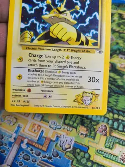 Pokemon TCG Lt. Surge's Electabuzz Holo Rare Card 6/132 Gym Heroes LP/MP - Image 4