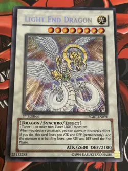 Yugioh Light End Dragon RGBT - EN091 Secret Rare 1st Edition Near Mint - Image 1