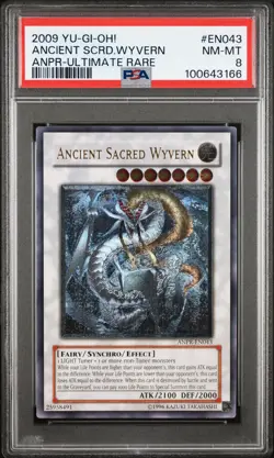 2009 YU-GI-OH! ANPR-ANCIENT PROPHECY ULTIMATE RARE ANCIENT SACRED WYVERN PSA 8 - Image 1