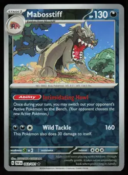 Mabosstiff 063/091 Rare Paldean Fates Pokemon Reverse Holo Near Mint - Image 1