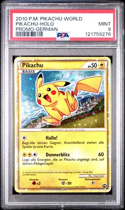 2010 Pokemon World Collection Pikachu-Holo Promo-German - PSA 9 - Image 1