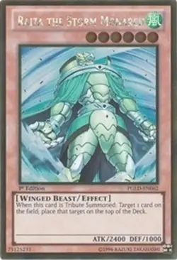 Yugioh - Raiza the Storm Monarch (Gold Rare) (1st Edition) - PGLD-EN062 (P) - Image 1