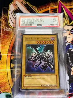 2003 Yugioh Red Eyes Black Dragon SDJ-001 1st Edition PSA 9 Starter Deck Joey - Image 2