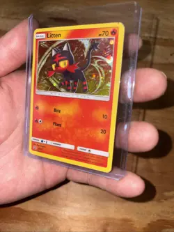 Litten (Cosmos Holo) SM Black Star Promo SM23 Pokemon Card LP - Image 1